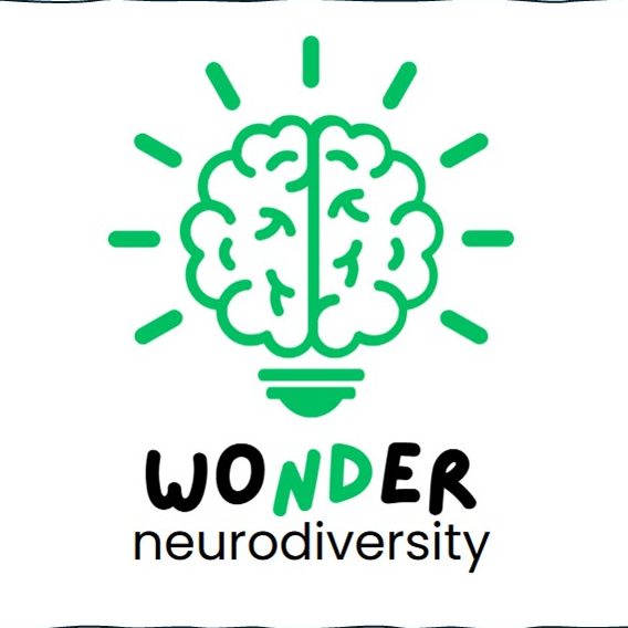 Wonder Neurodiverity logo: a green, brain-shaped lightbulb